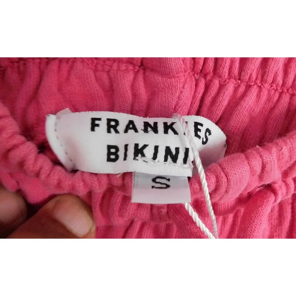 Frankie's Bikini‎ Pink Sweatsuit Pants Hoodie sweatshirt 100% Cotton sz S
